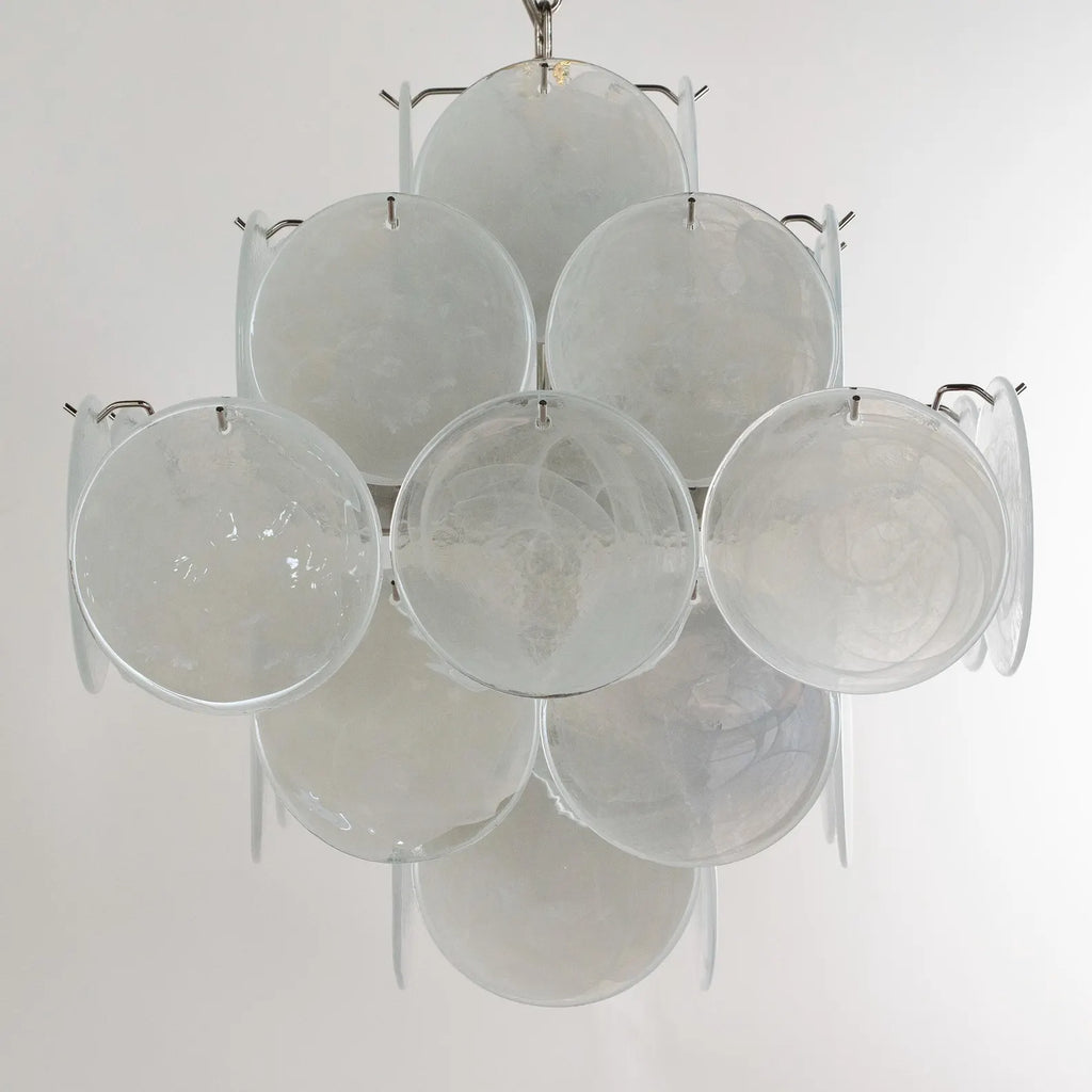 Murano Alabaster White Discs Chandelier Ø50