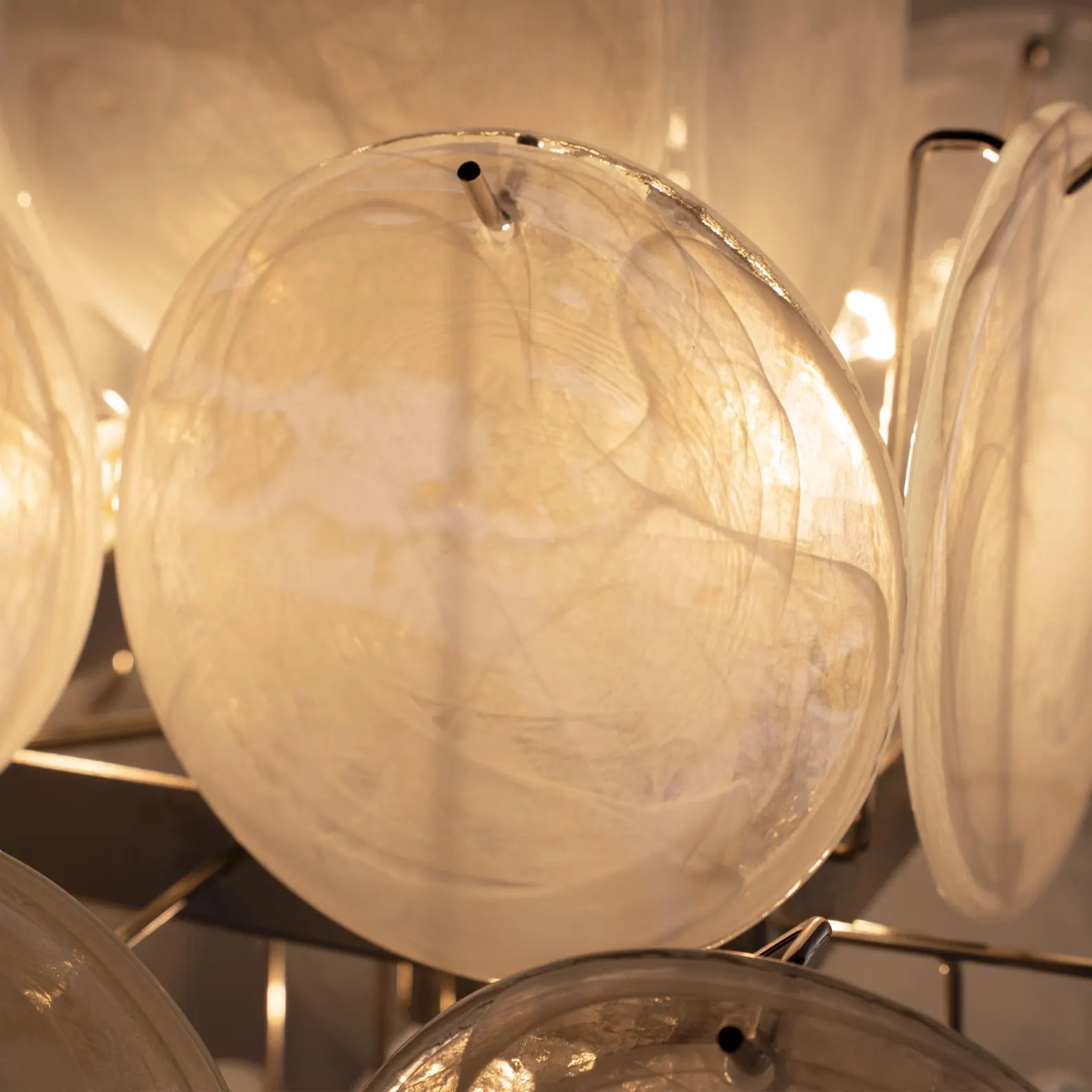 Murano Alabaster White Discs Chandelier Ø50