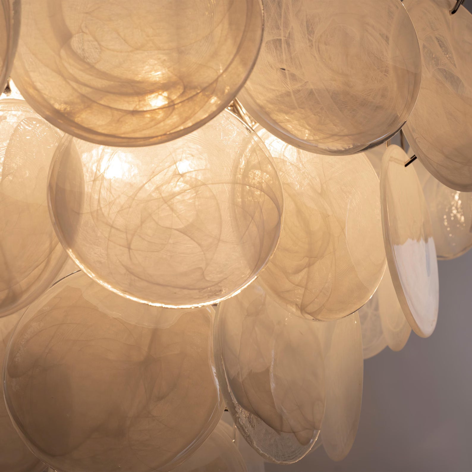 Murano Alabaster White Discs Chandelier Ø90