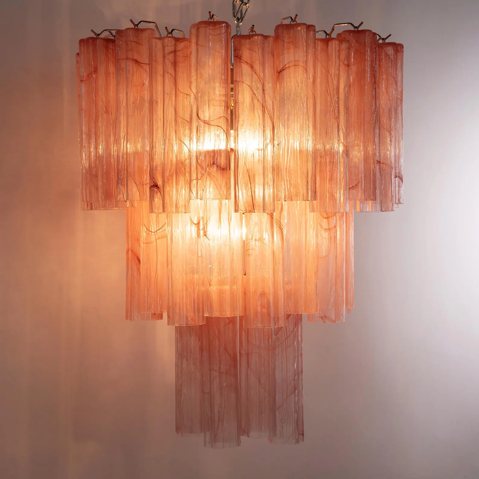 Murano Pink Alabaster Tronchi Chandelier Ø65