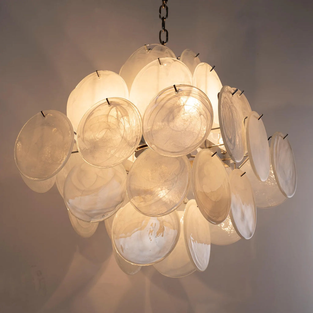 Murano Alabaster White Discs Chandelier Ø50