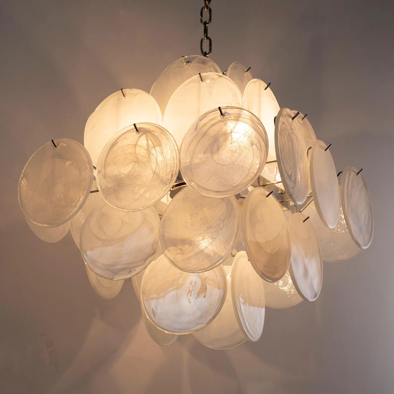 Murano Alabaster White Discs Chandelier Ø50