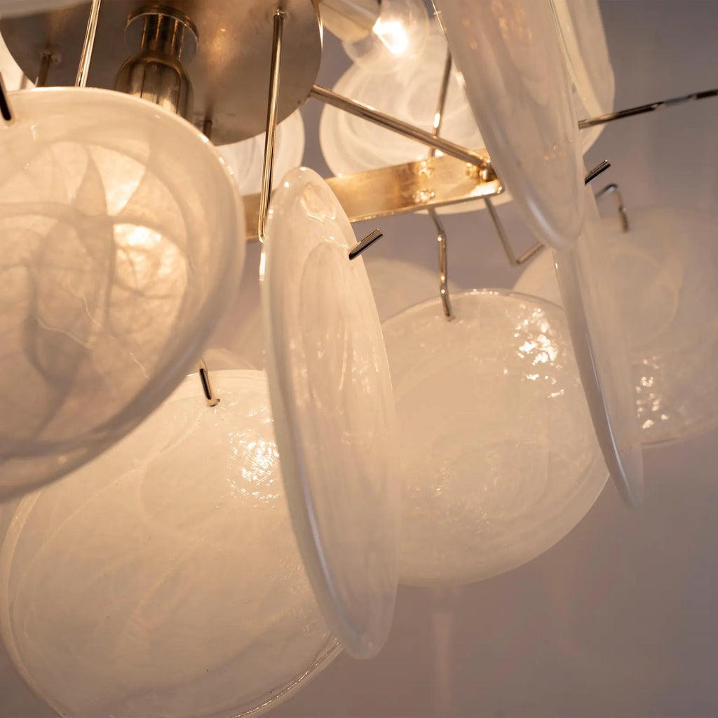 Murano Alabaster White Discs Chandelier Ø50