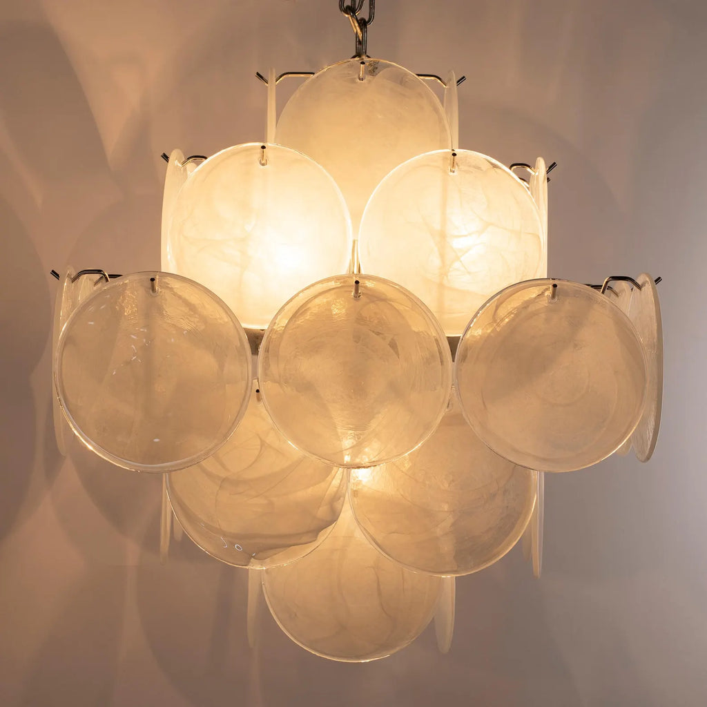 Murano Alabaster White Discs Chandelier Ø50