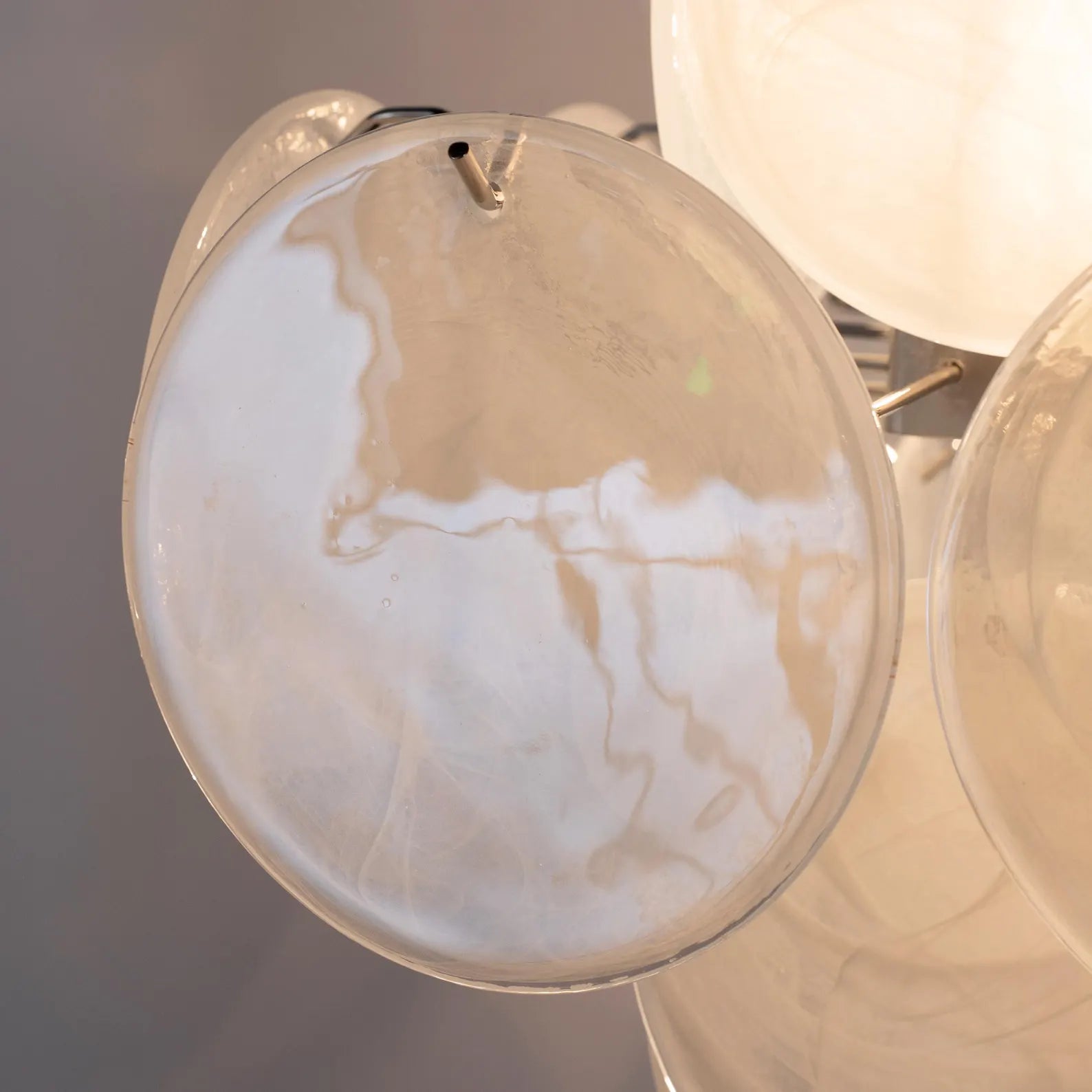 Murano Alabaster White Discs Chandelier Ø50