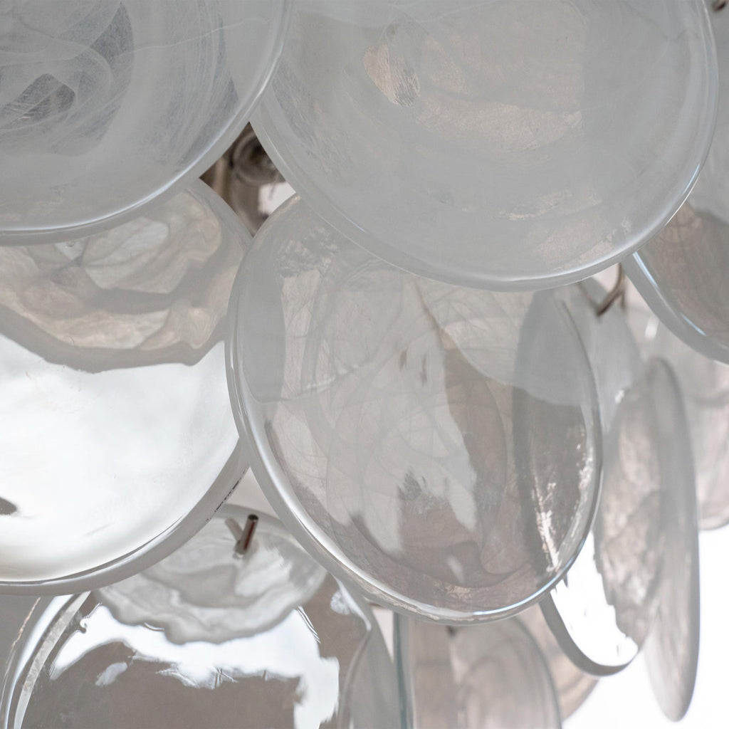 Murano Alabaster White Discs Chandelier Ø90
