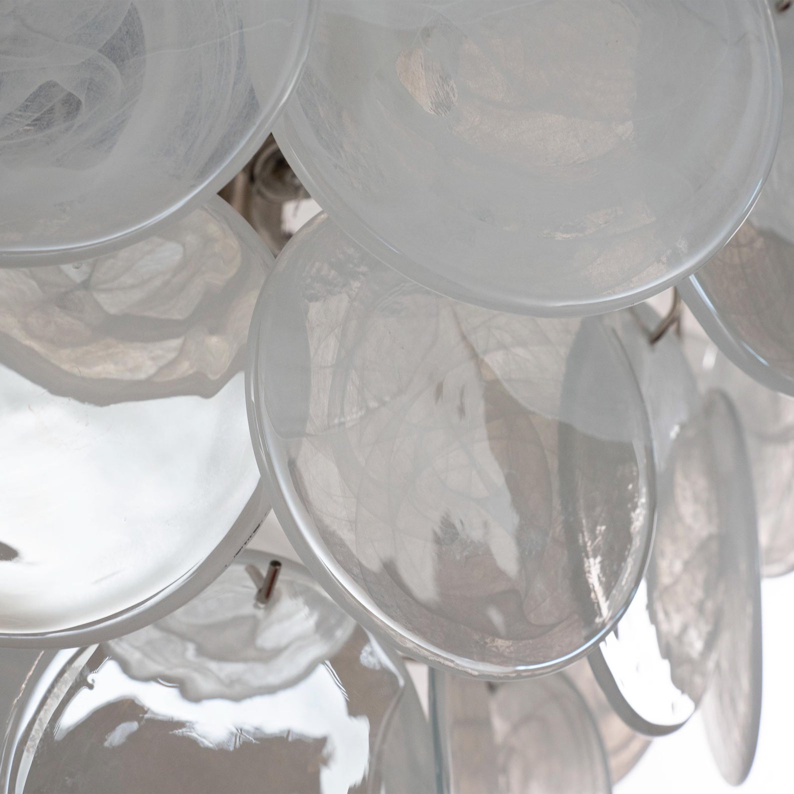 Murano Alabaster White Discs Chandelier Ø90