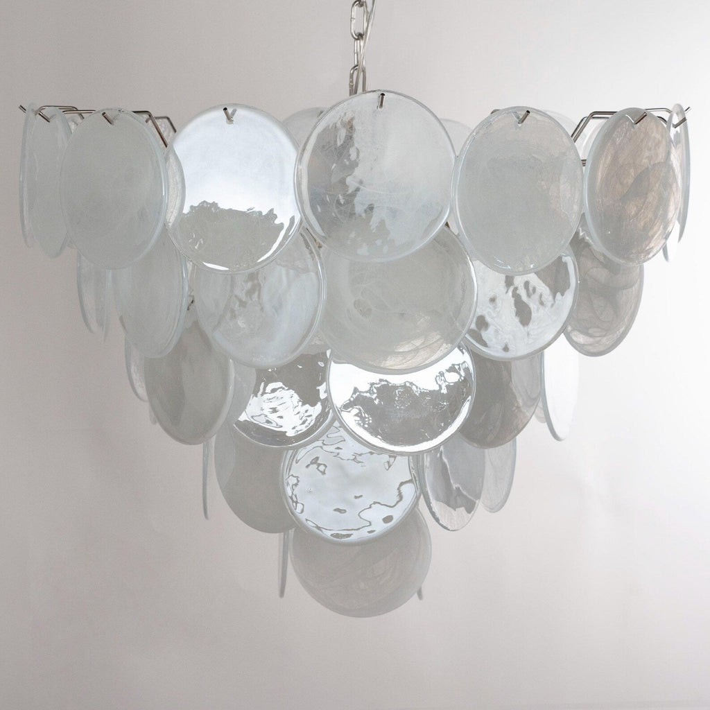 Murano Alabaster White Discs Chandelier Ø90