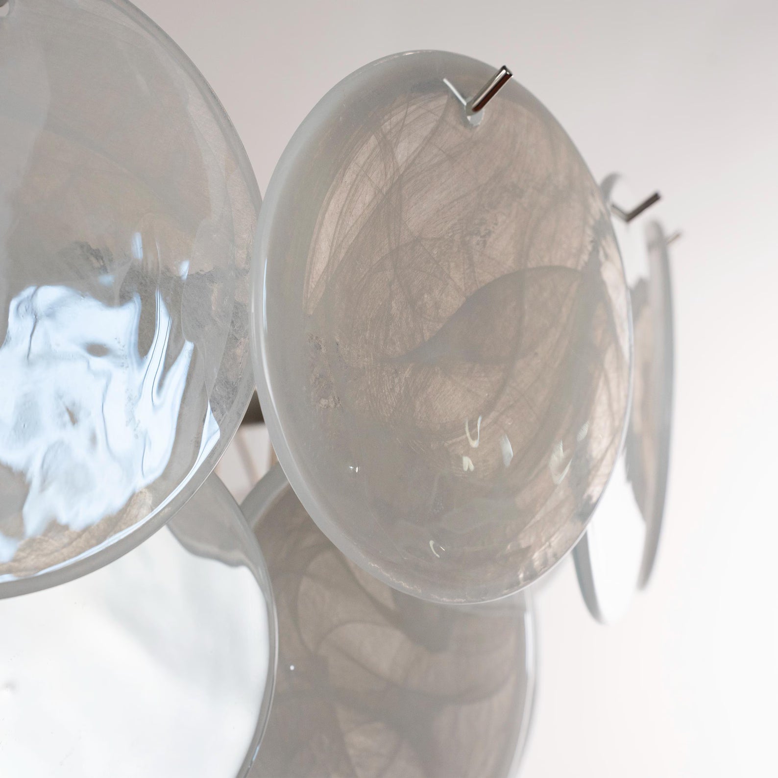 Murano Alabaster White Discs Chandelier Ø90