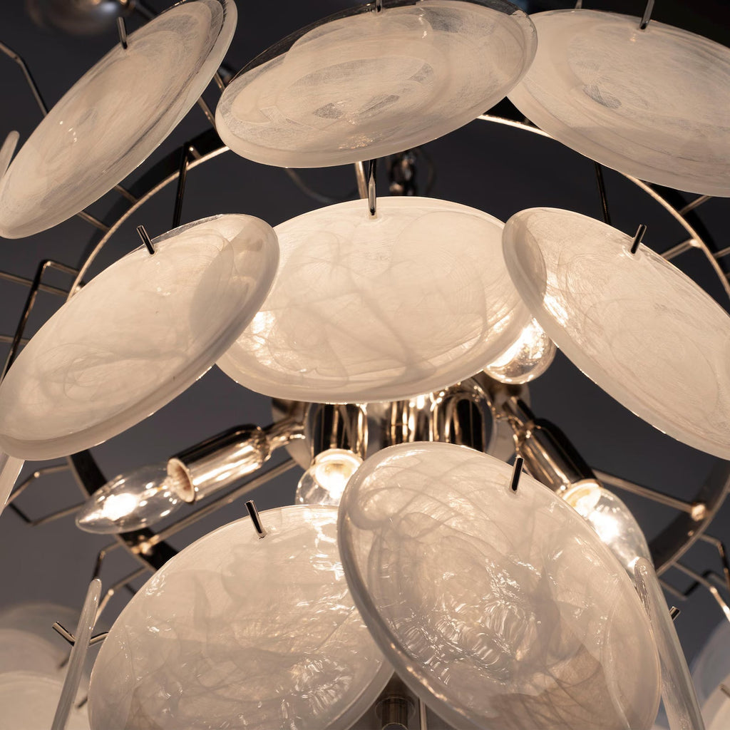 Murano Alabaster White Discs Chandelier Ø90