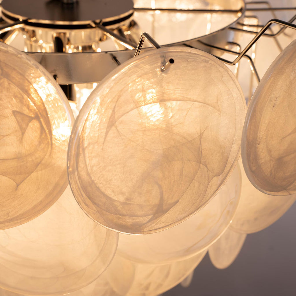 Murano Alabaster White Discs Chandelier Ø90