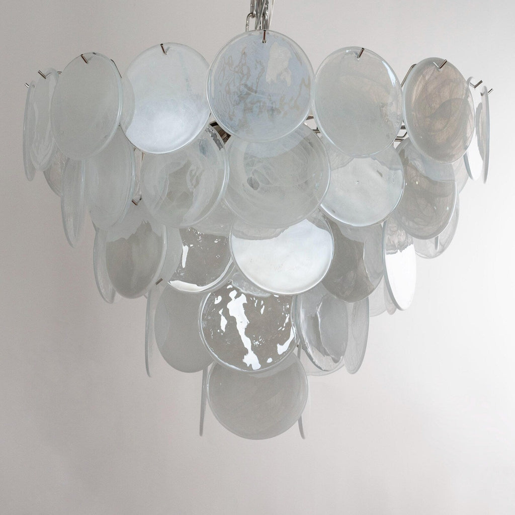 Murano Alabaster White Discs Chandelier Ø90