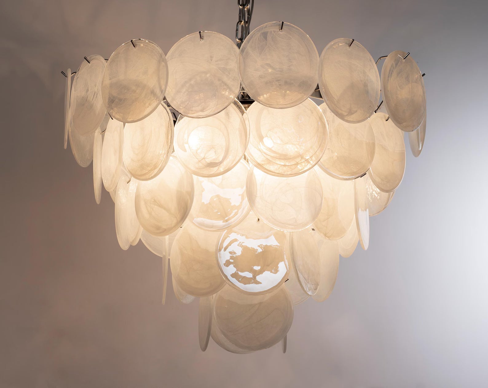 Murano Alabaster White Discs Chandelier Ø90