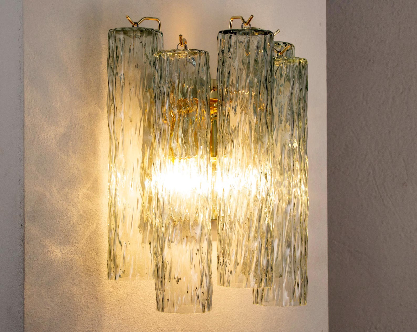 Murano Rialto Green Tubi Wall Sconce