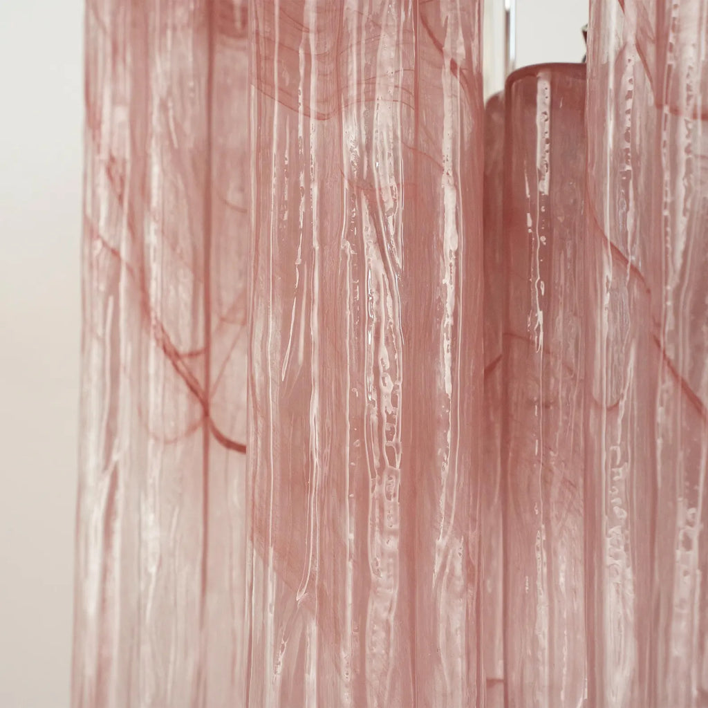 Murano Pink Alabaster Tronchi Chandelier Ø36 - 15 Tubes