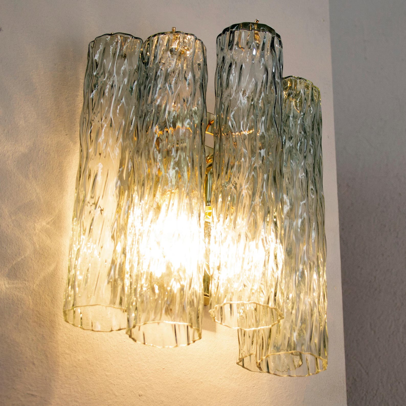 Murano Rialto Green Tubi Wall Sconce