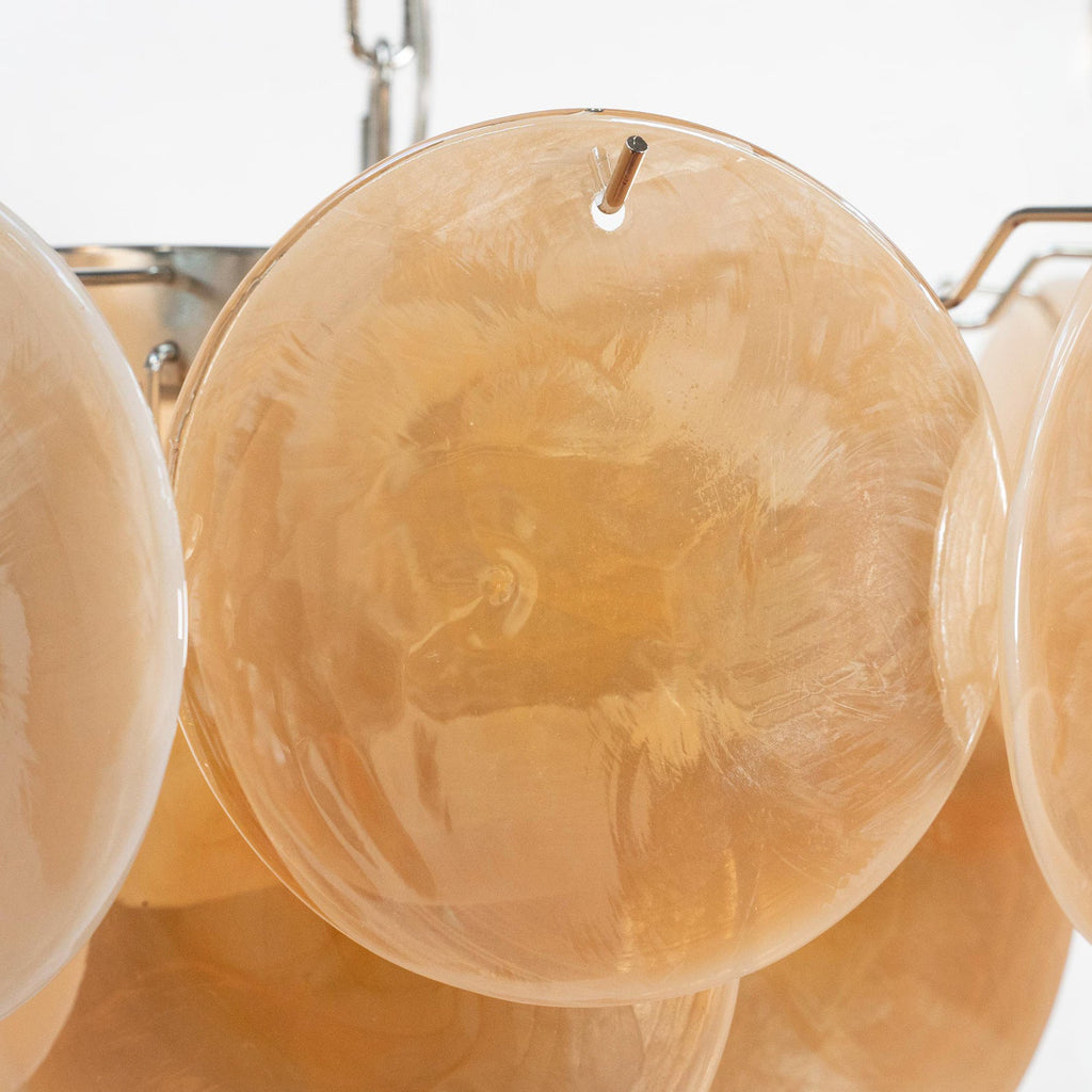 Murano Discs Chandelier Ø45 – Alabaster Amber