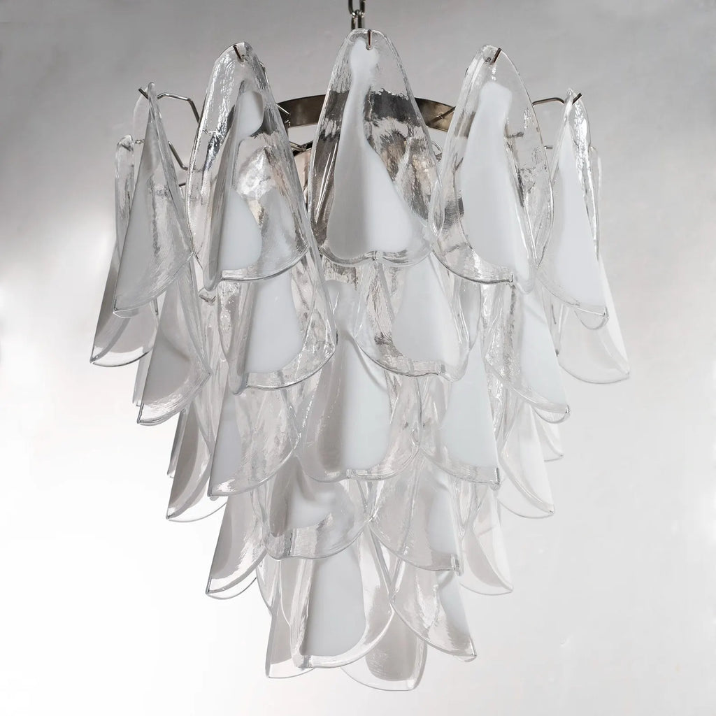 Murano Clear/White Rondini Chandelier Ø55