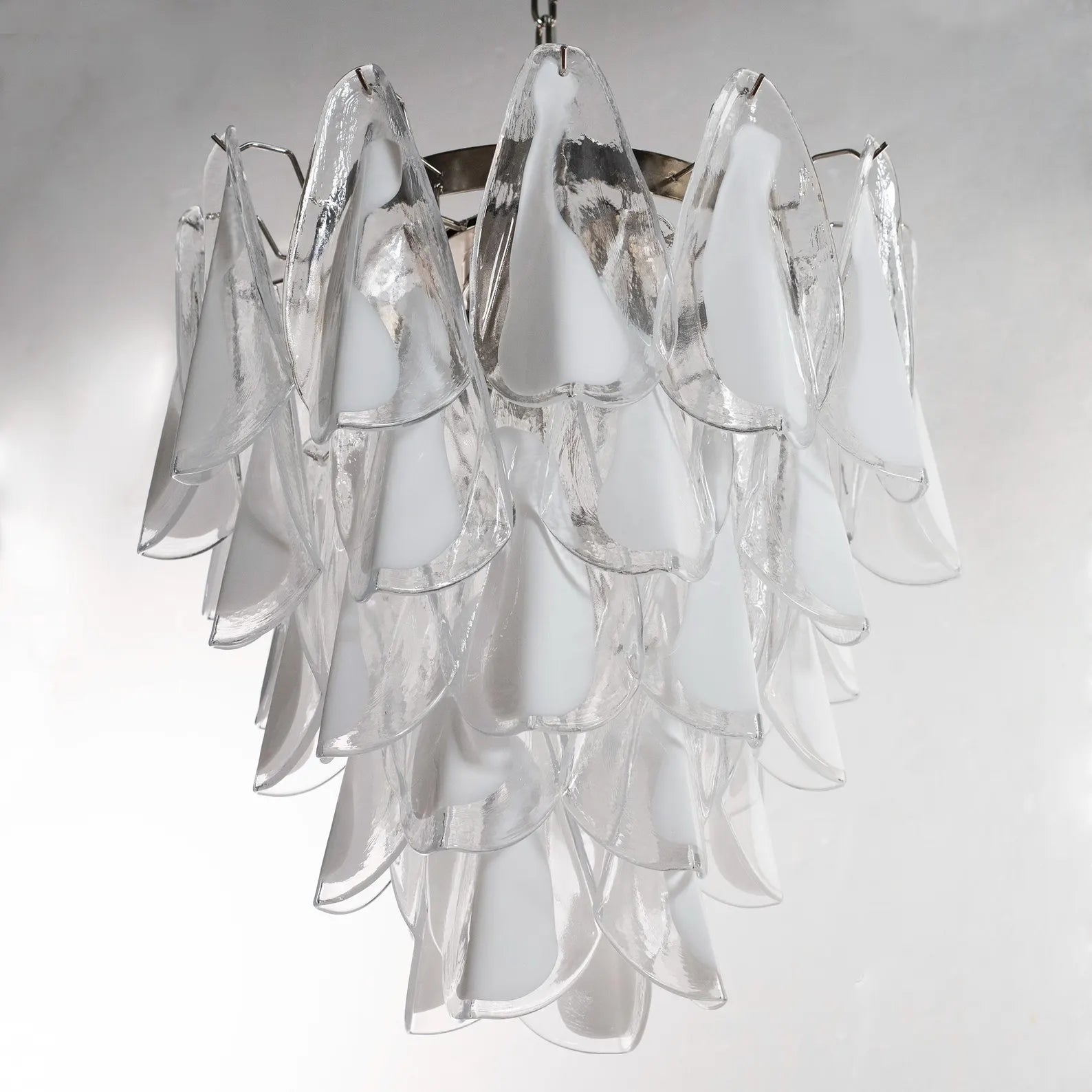 Murano Clear/White Rondini Chandelier Ø55
