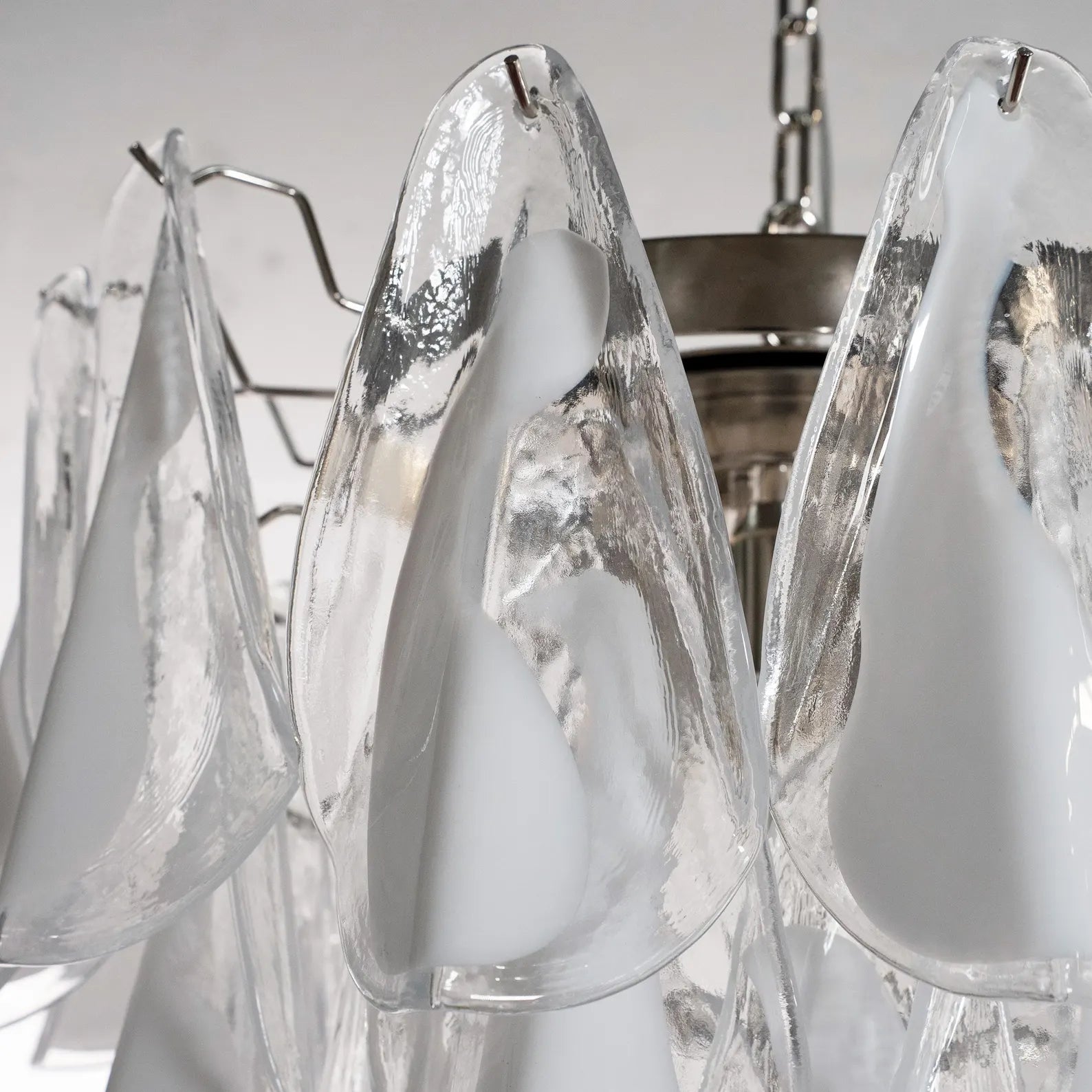 Murano Clear/White Rondini Chandelier Ø55