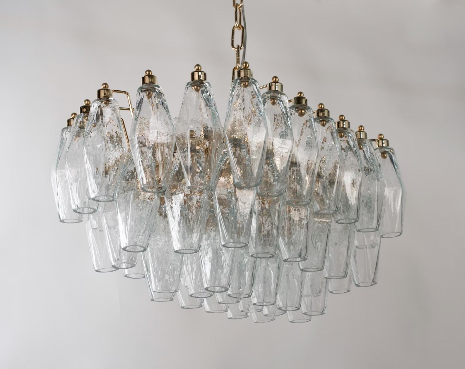 Murano Clear Poliedri Chandelier 50 cm
