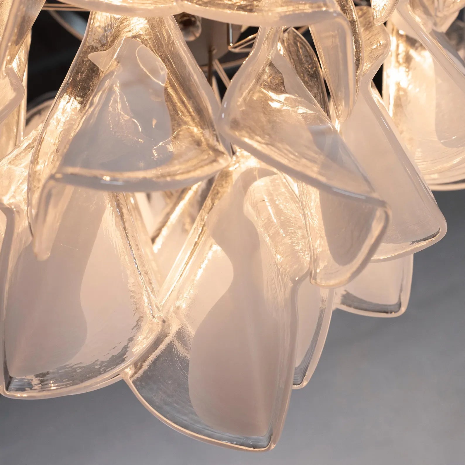 Murano Clear/White Rondini Chandelier Ø55