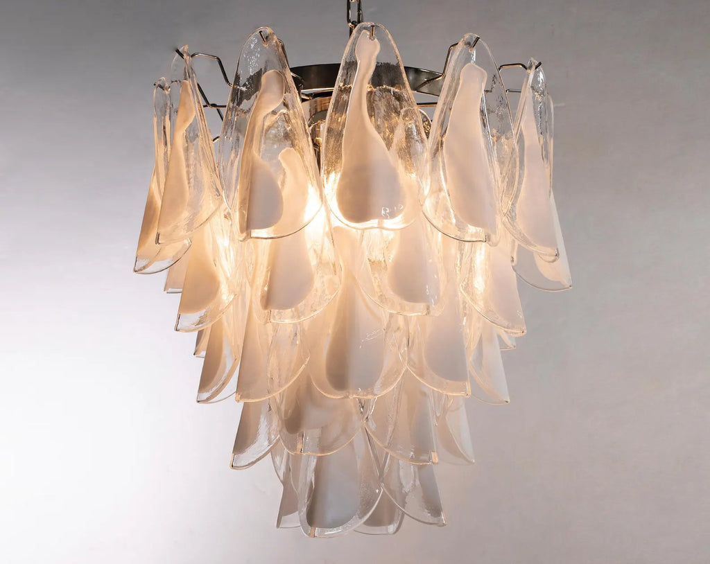 Murano Clear/White Rondini Chandelier Ø55