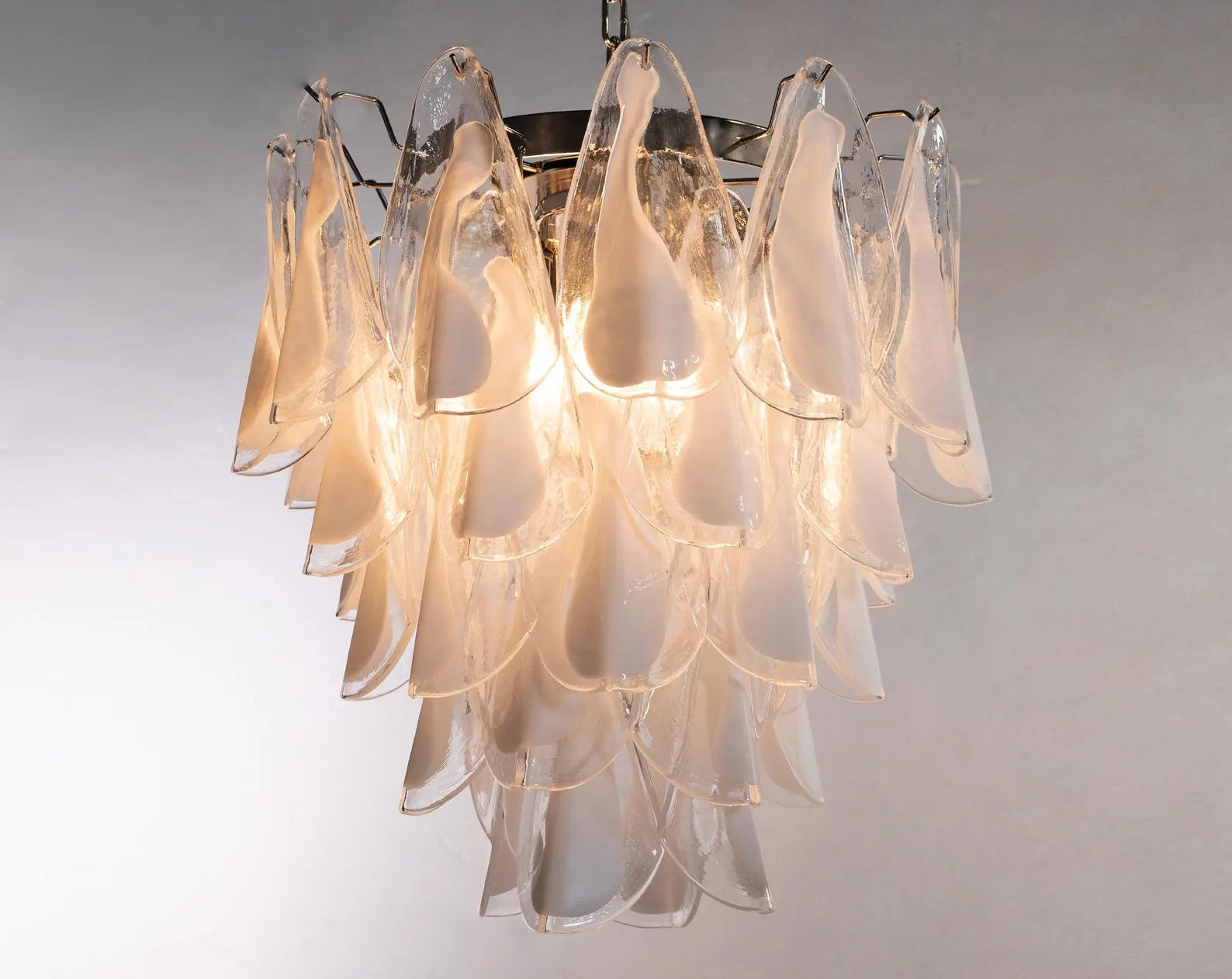 Murano Clear/White Rondini Chandelier Ø55