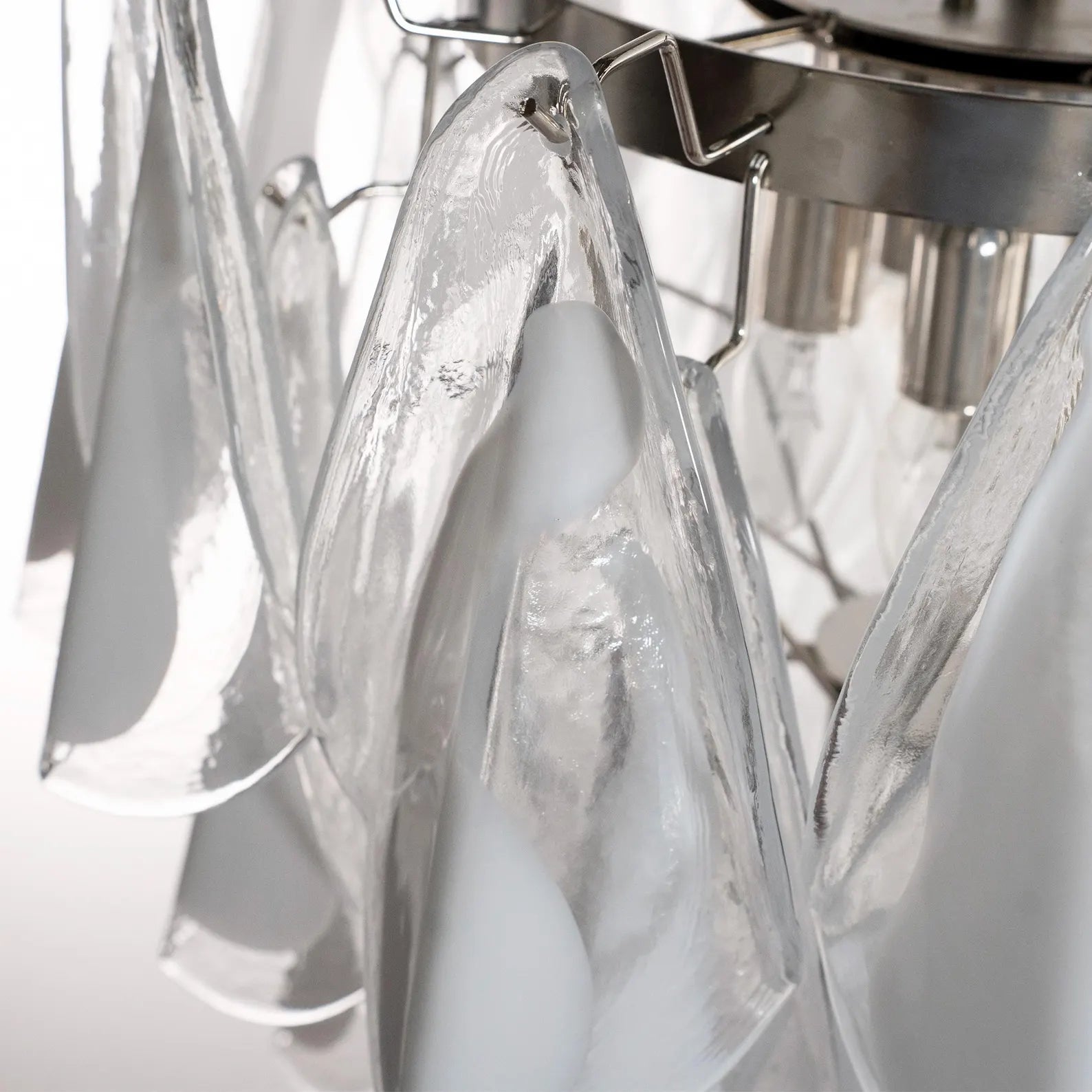 Murano Clear/White Rondini Chandelier Ø55