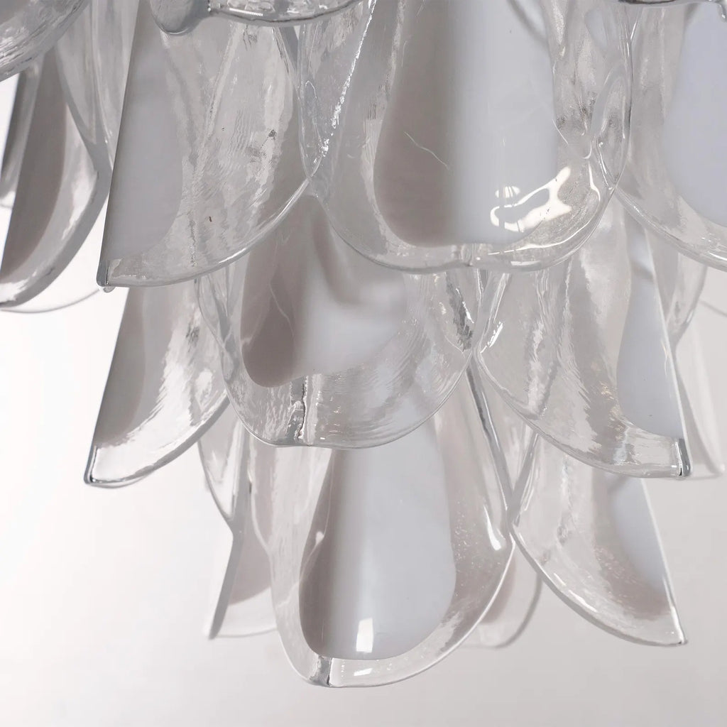 Murano Clear/White Rondini Chandelier Ø55