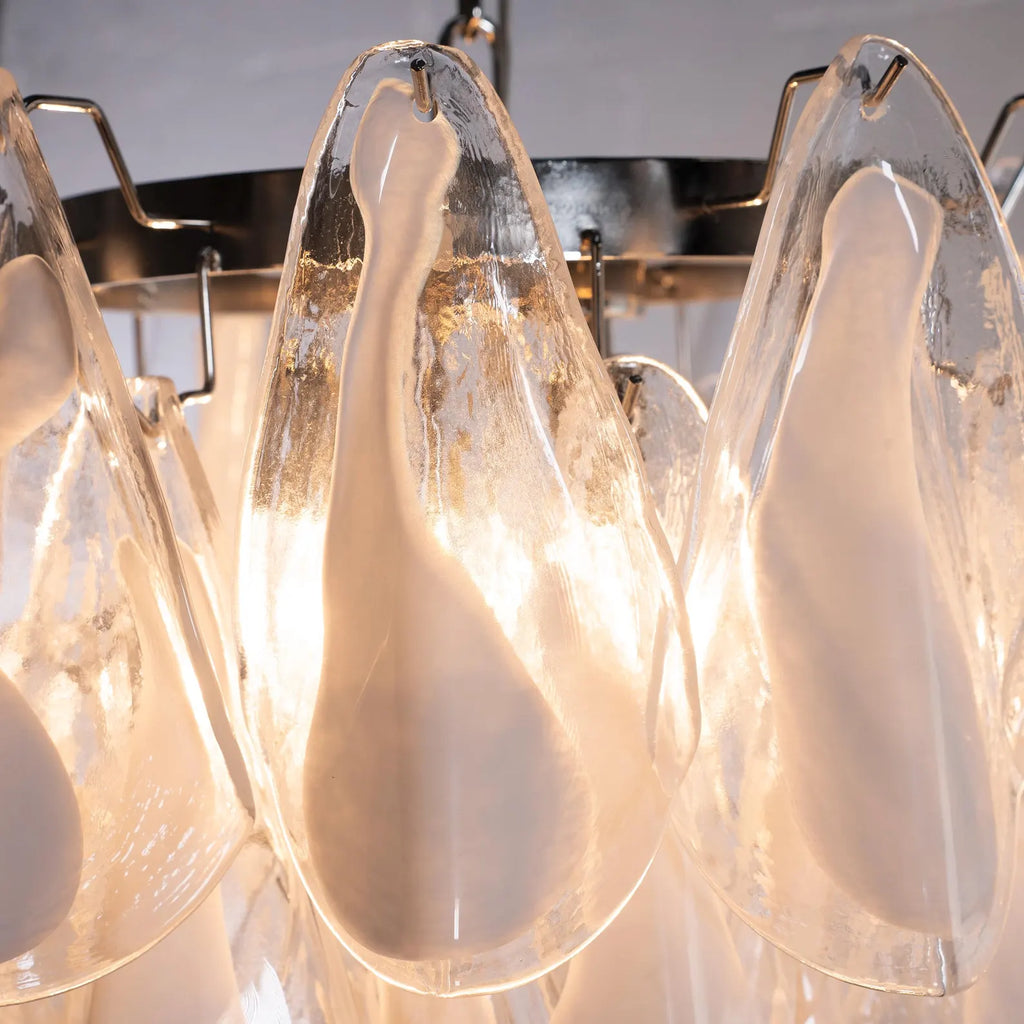 Murano Clear/White Rondini Chandelier Ø55