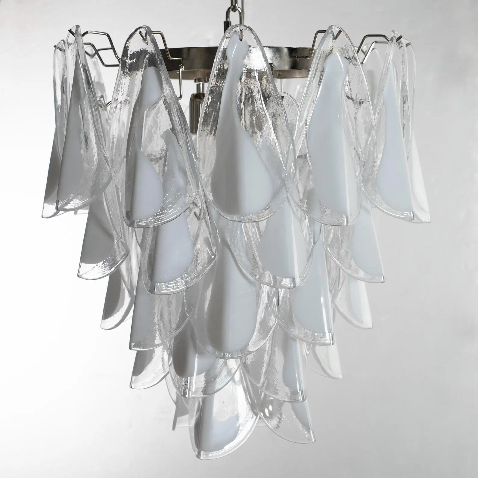 Murano Clear/White Rondini Chandelier Ø55