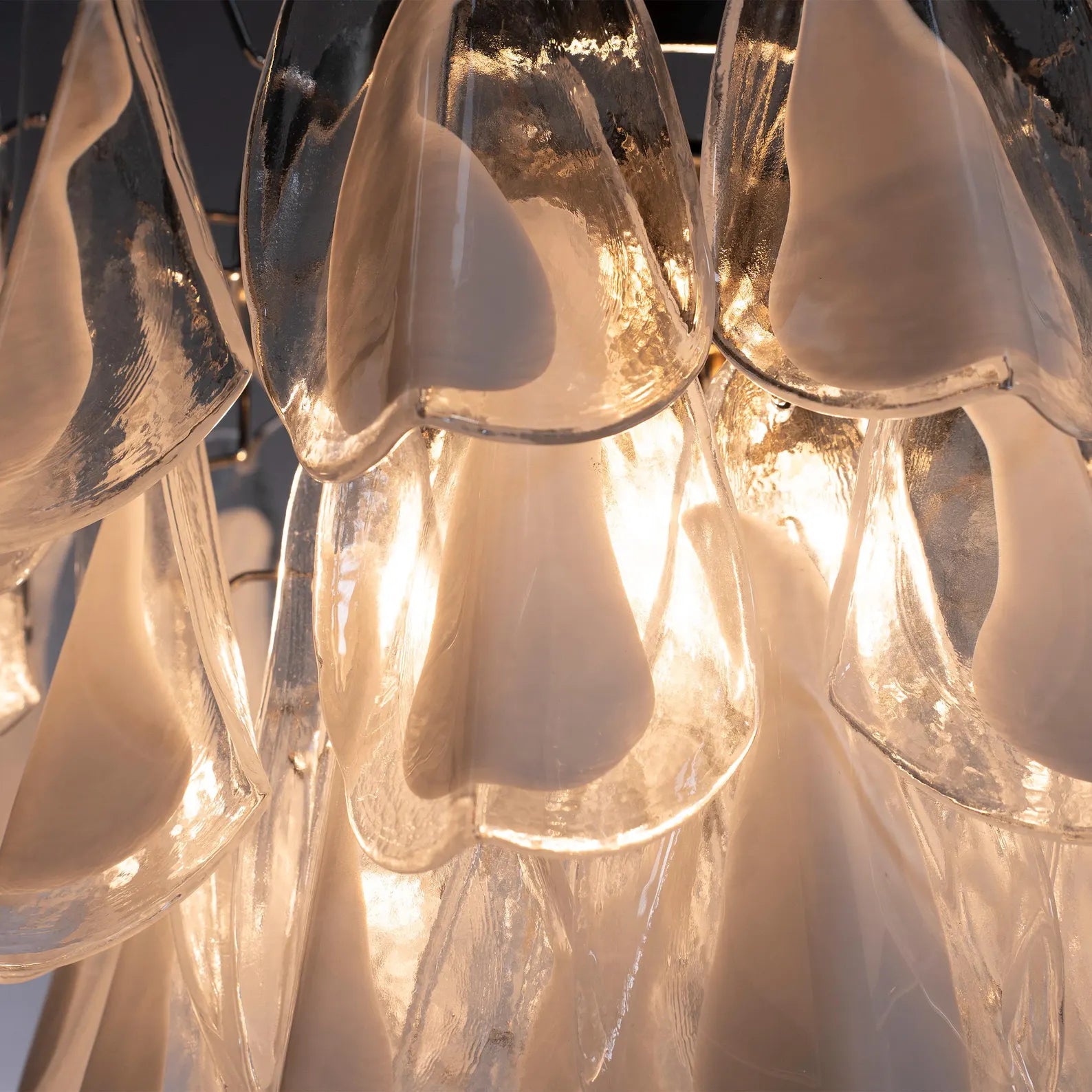Murano Clear/White Rondini Chandelier Ø55