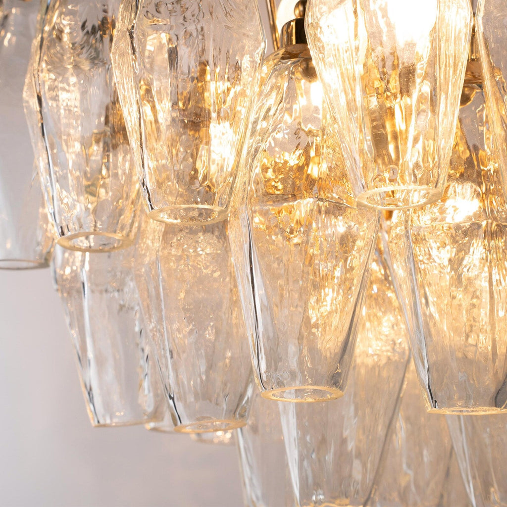 Murano Clear Poliedri Chandelier 50 cm