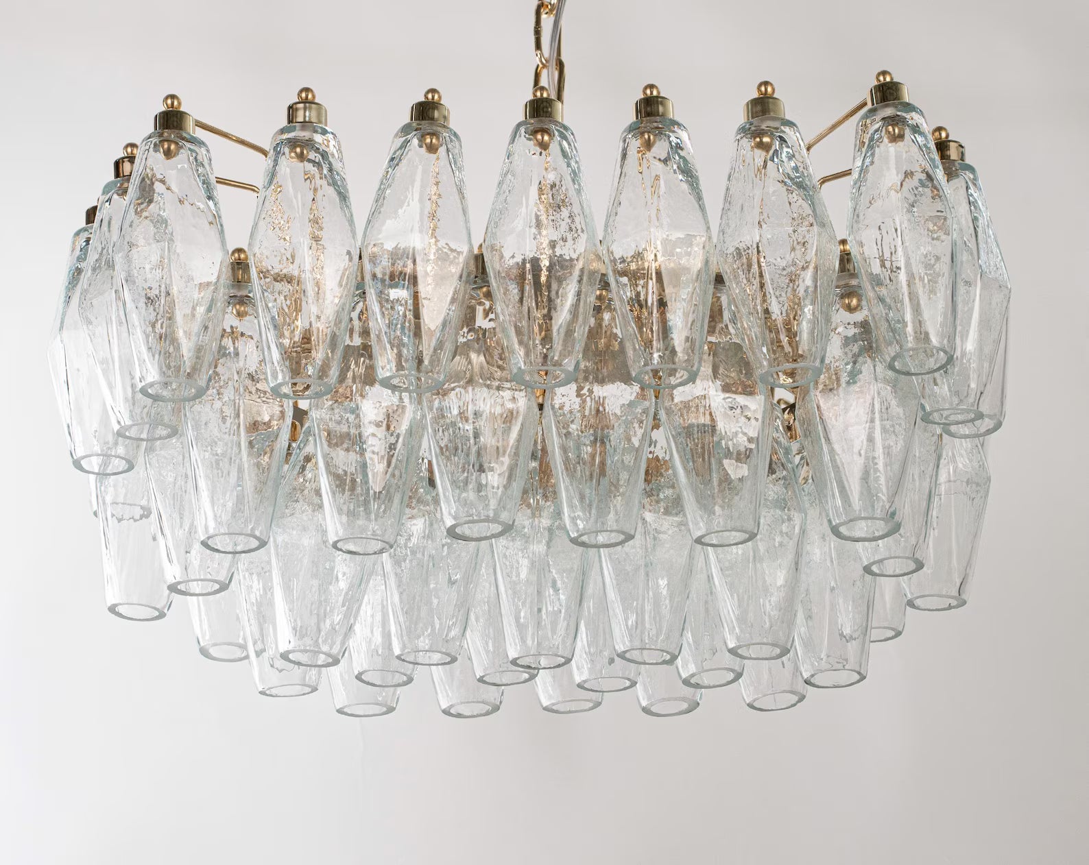 Murano Clear Poliedri Chandelier 50 cm