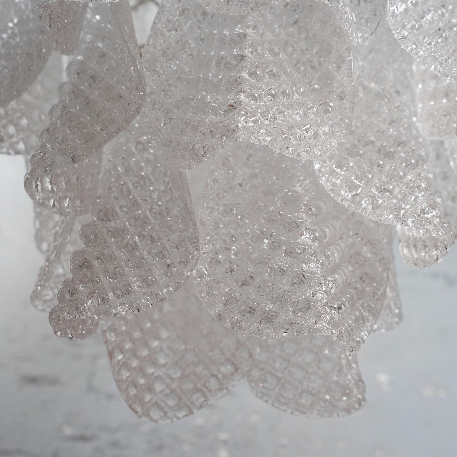 Murano Clear Drop Chandelier Ø70