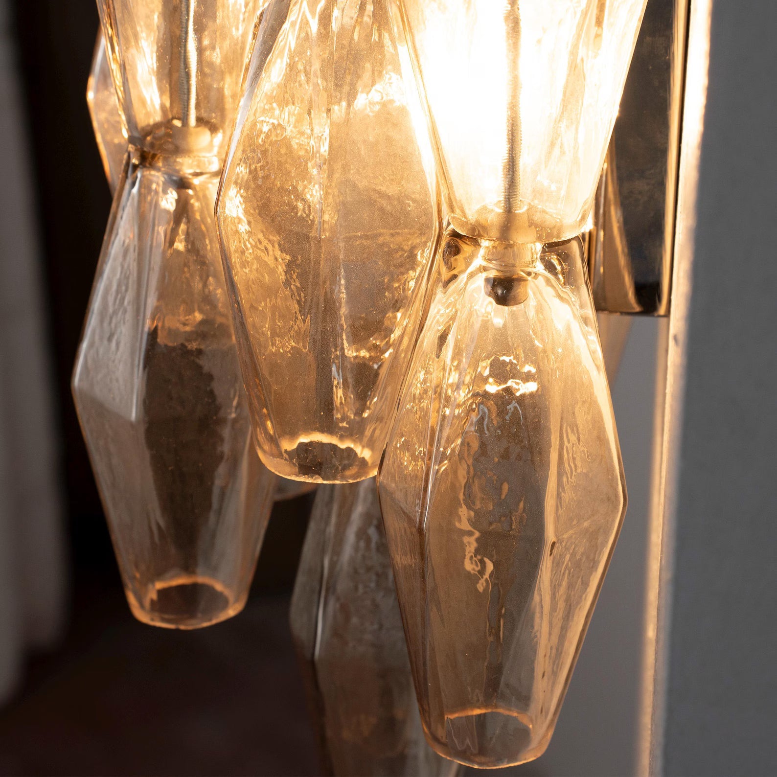 Murano Fumé Poliedri Wall Sconces – Set of 2