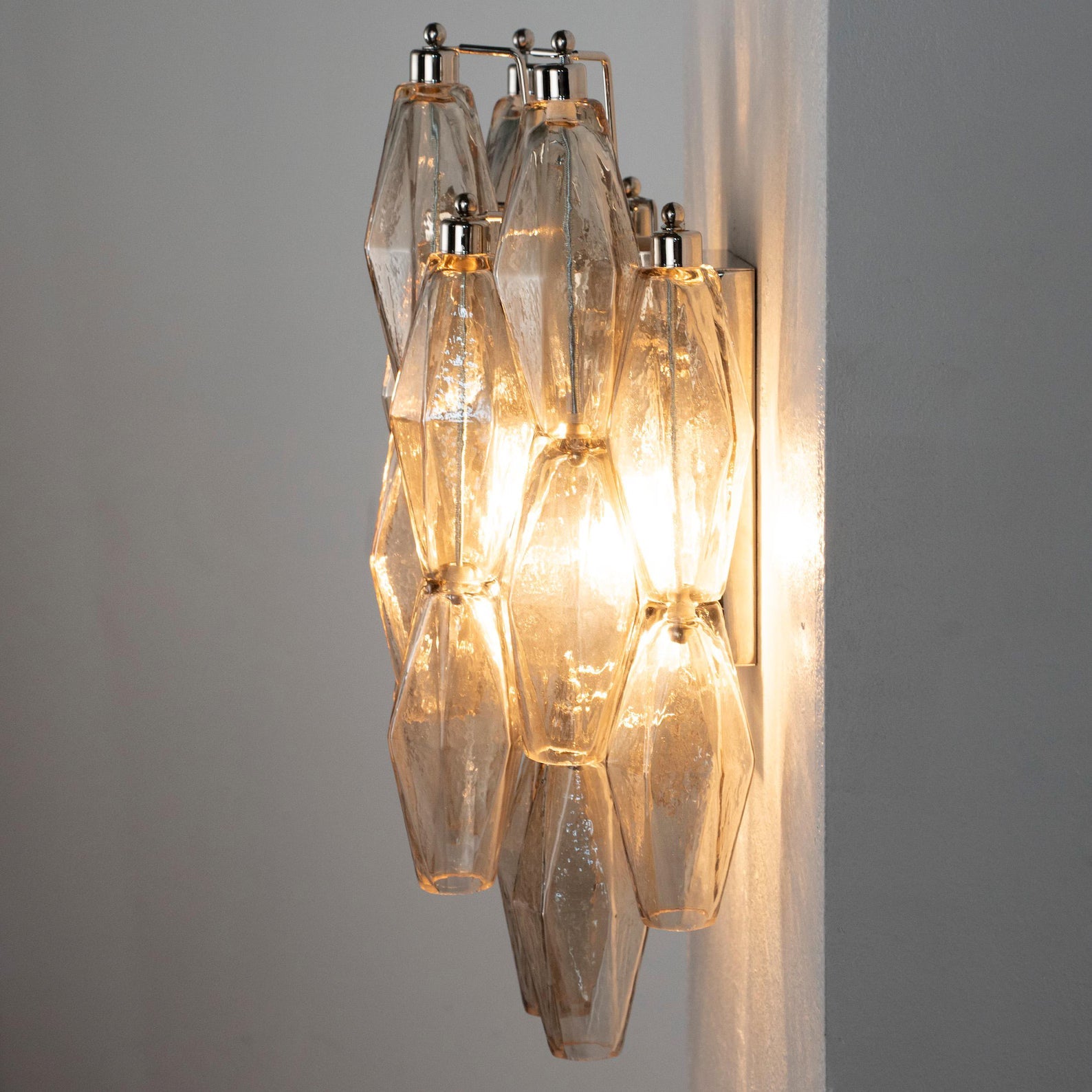 Murano Fumé Poliedri Wall Sconces – Set of 2