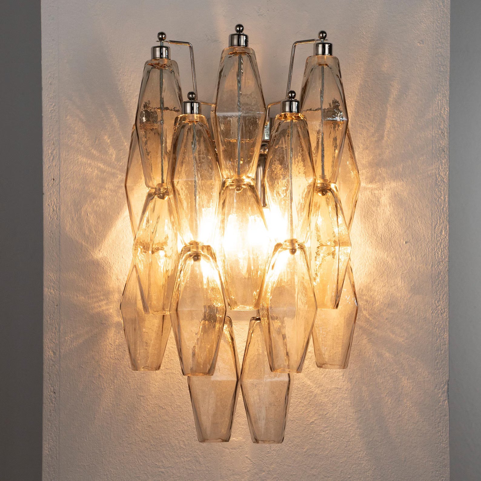Murano Fumé Poliedri Wall Sconce