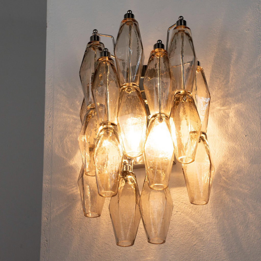 Murano Fumé Poliedri Wall Sconces – Set of 2