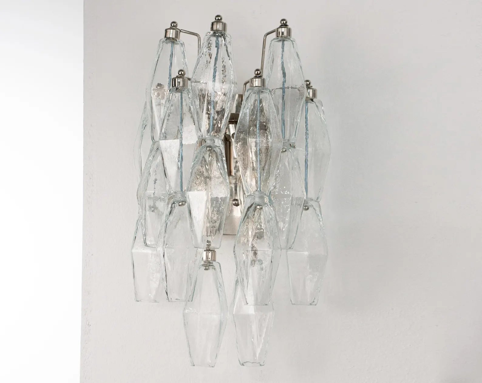 Murano Clear Poliedri Wall Sconces – Set of 2