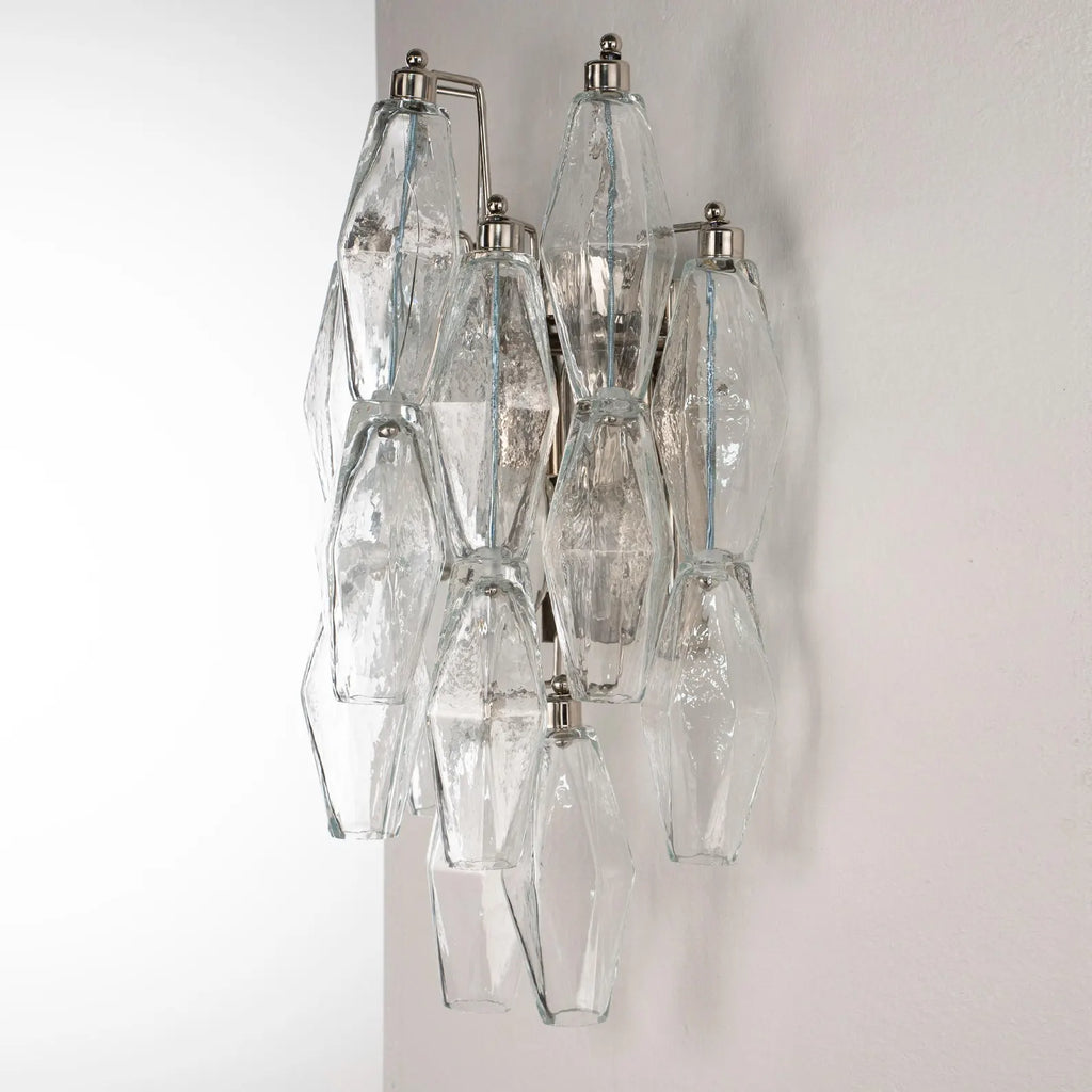 Murano Clear Poliedri Wall Sconces – Set of 2