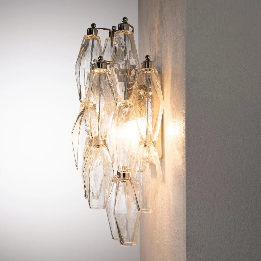 Murano Clear Poliedri Wall Sconces – Set of 2
