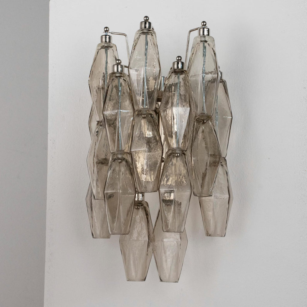 Murano Fumé Poliedri Wall Sconces – Set of 2