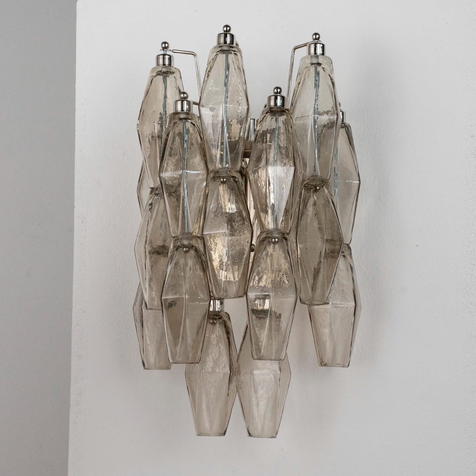 Murano Fumé Poliedri Wall Sconces – Set of 2
