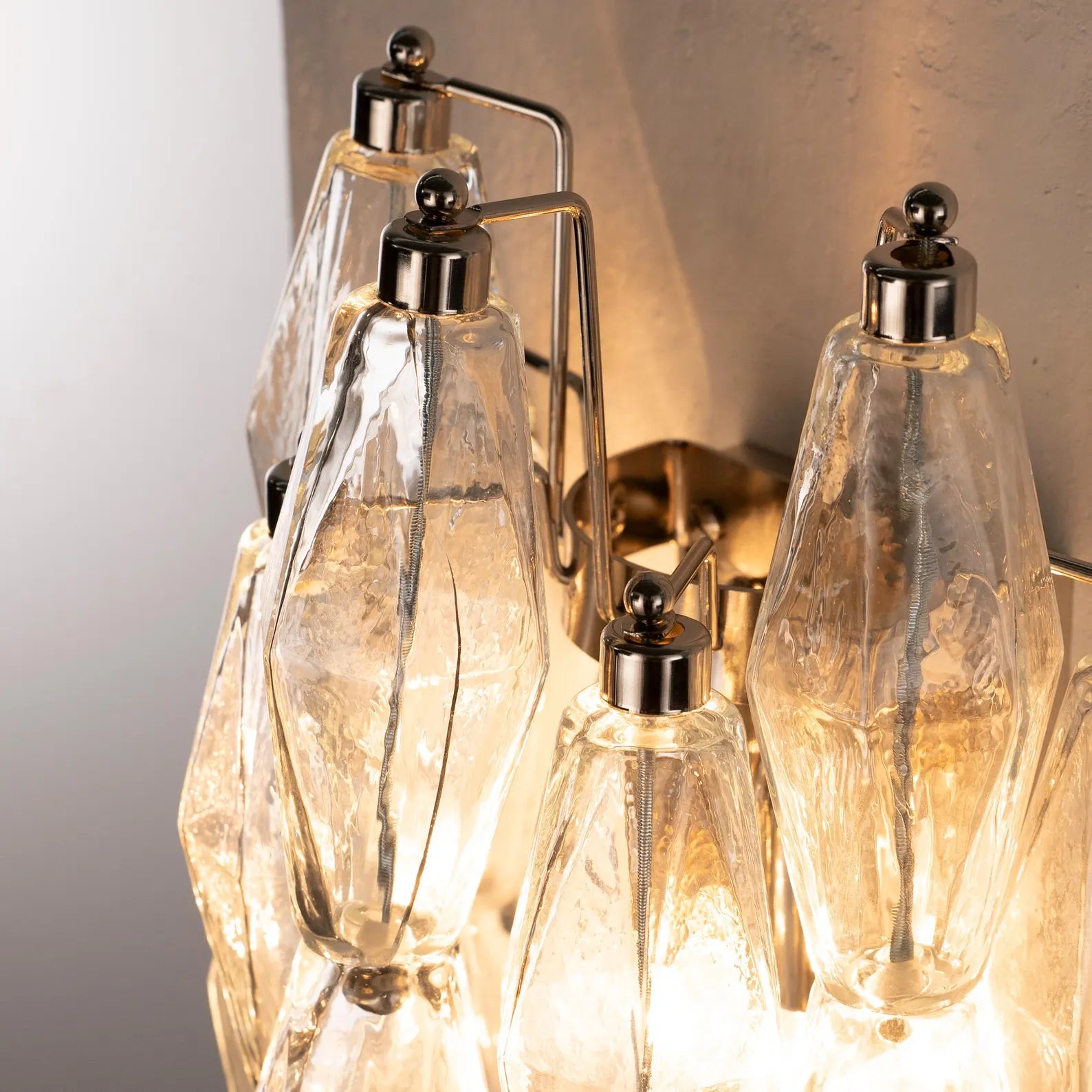 Murano Clear Poliedri Wall Sconces – Set of 2