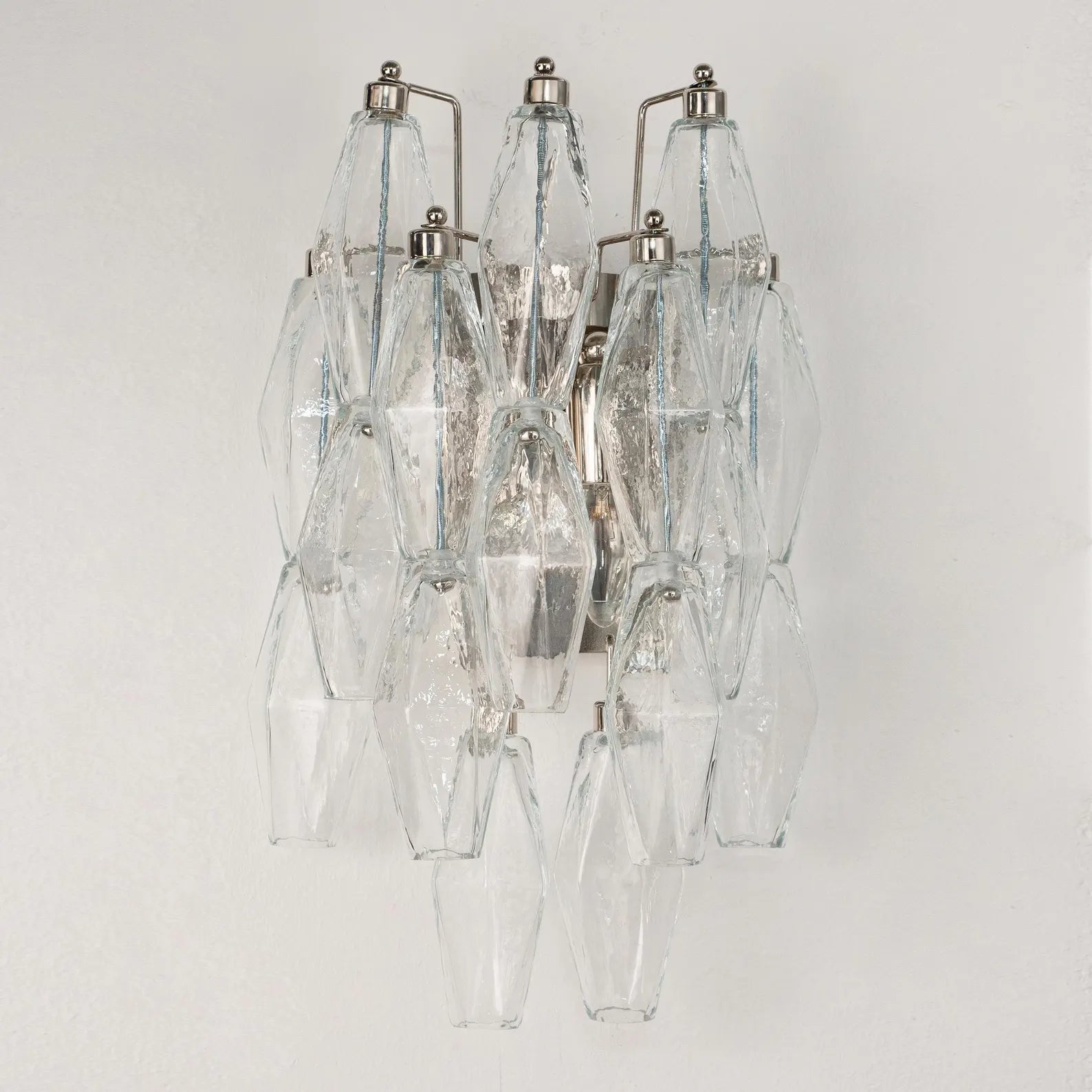 Murano Clear Poliedri Wall Sconces – Set of 2