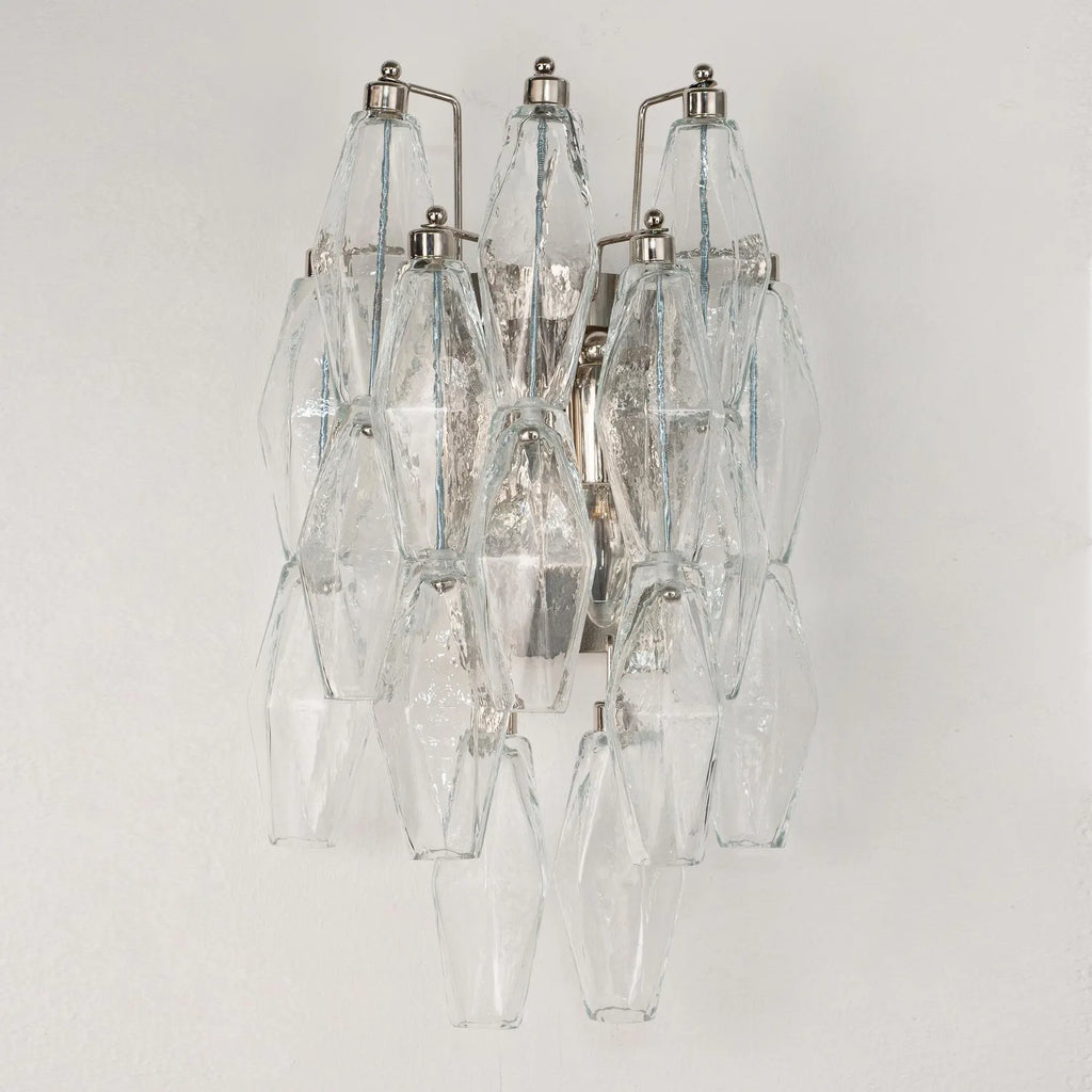 Murano Clear Poliedri Wall Sconce