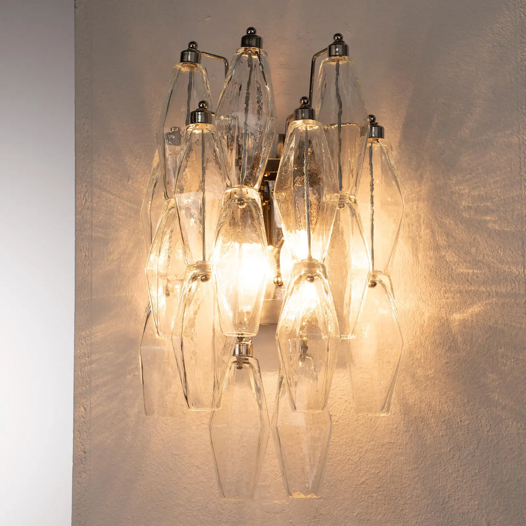 Murano Clear Poliedri Wall Sconce