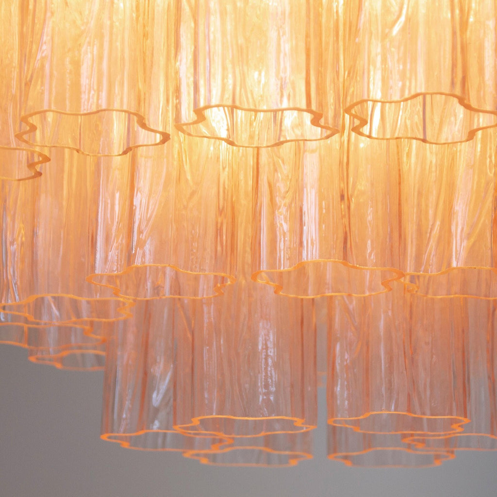 Murano Pink Tronchi Flush Chandelier Ø50